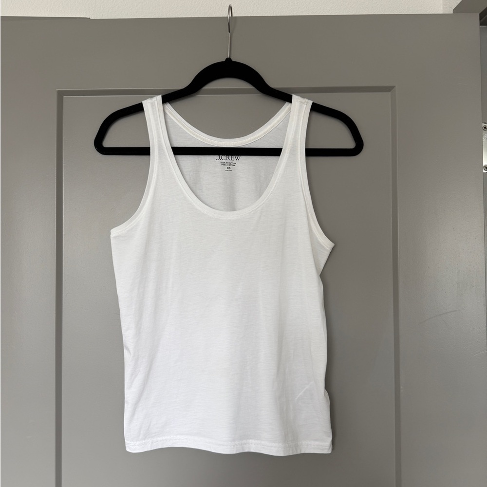 NWT J.Crew Pima cotton scoopneck tank top in white
